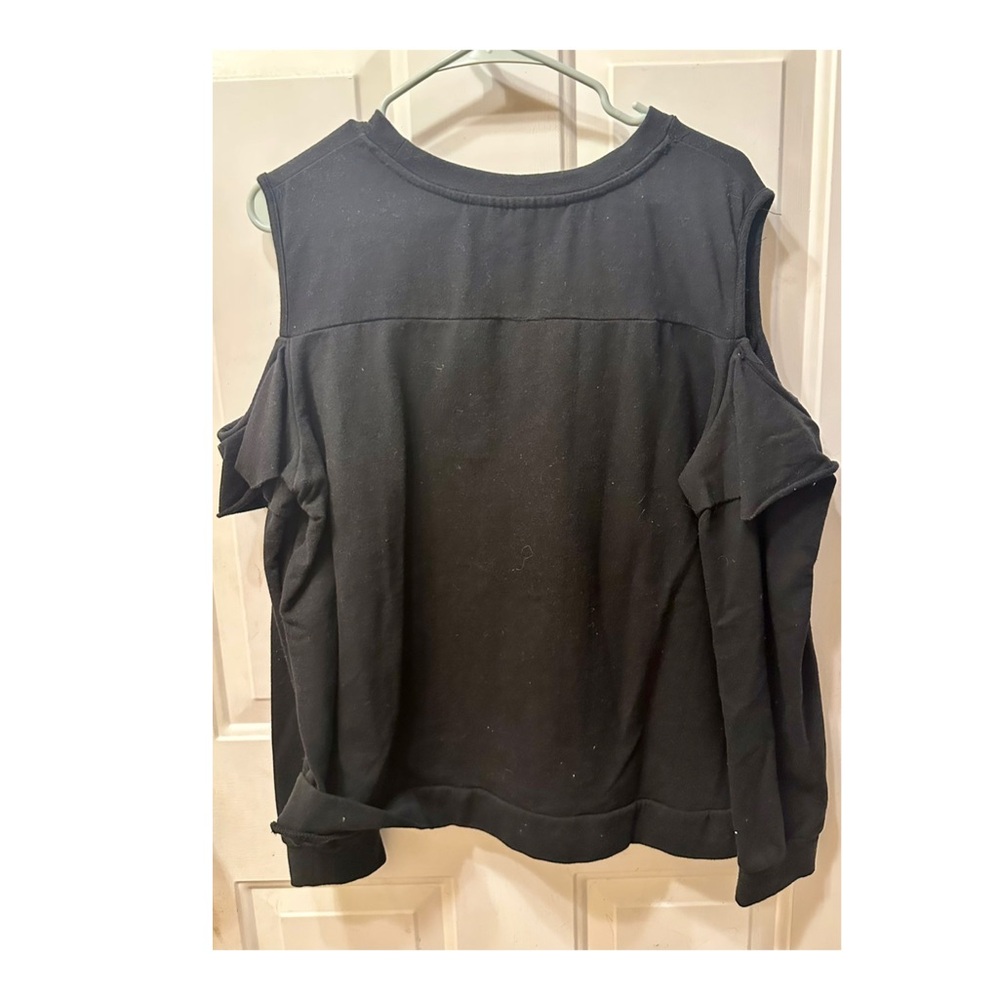 Black Ruffle Sweatshirt - Picture 3 of 3
